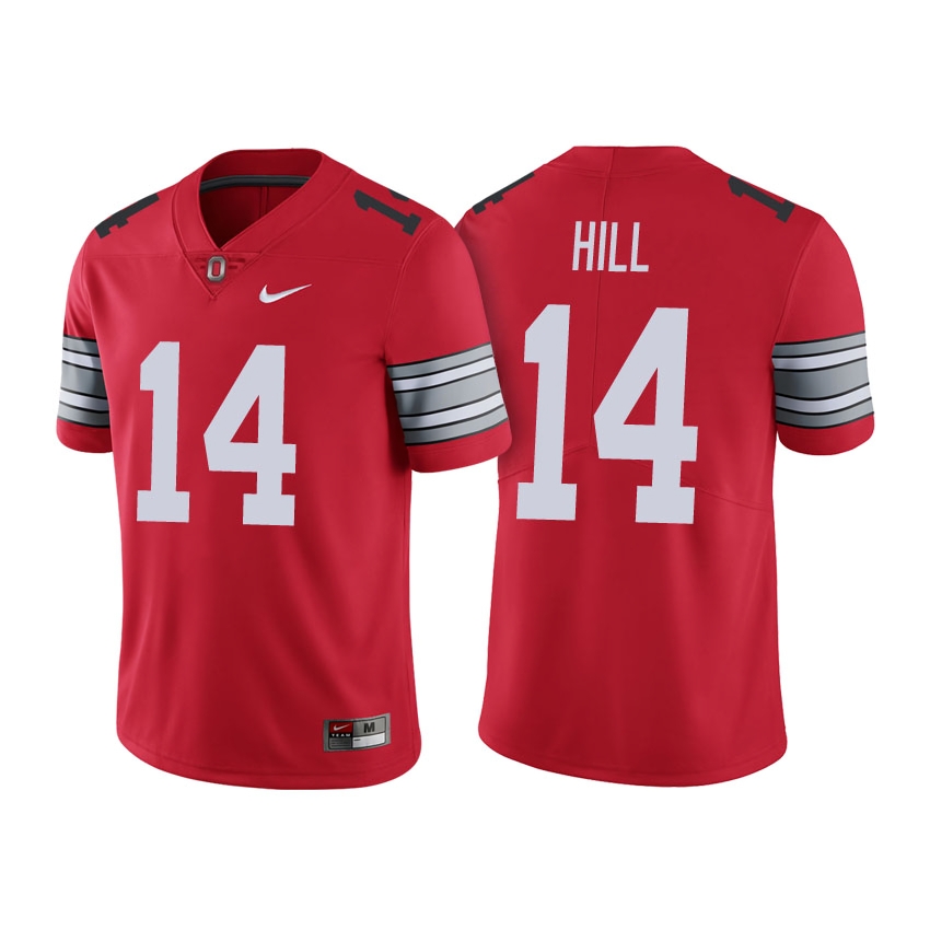 Ohio State Buckeyes Men's NCAA K.J. Hill #14 Scarlet 2018 Spring Game Limited College Football Jersey YOX4849ZI